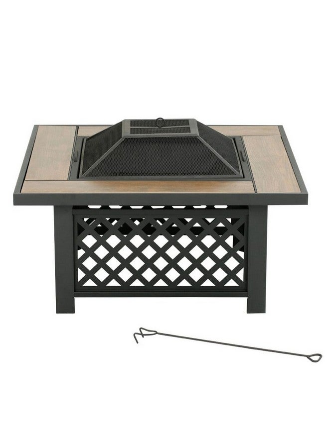 حفرة نار مربعة الشكل بمسطح من البلاط أسود وبني 37.5 بوصة SRFP21812 - Image 3